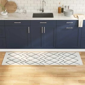 vidaXL Χαλί Κουζίνας Λευκό 180 x 60 cm Βελούδο