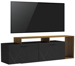Έπιπλο τηλεόρασης Tobler σε καρυδί με μαύρο μαρμάρου 170x40x53εκ. 170x40x53 εκ.
