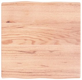 vidaXL Επιφ Τραπεζιού Αν Καφέ 60x60x(2-4)εκ. Ακατέργ. Μασίφ Ξύλο Δρυός