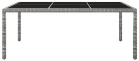 vidaXL Τραπεζαρία Εξωτερικού Χώρου Γκρι 200x150x74 εκ. Συνθετ. Ρατάν