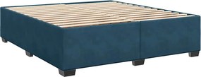 vidaXL Κρεβάτι Boxspring με Στρώμα Μπλε 180x200 εκ. Βελούδινο