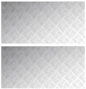 vidaXL Επιφάνειες Καρό 2 pcs Ασημί 100 x 50 cm Αλουμίνιο