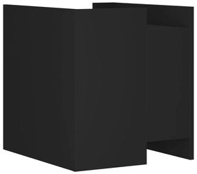 vidaXL Κομοδίνο Μαύρο 45x50x50 εκ. από Επεξεργασμένο Ξύλο