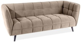 SOFA CASTELLO 3 VELVET C. BEŻ BLUVEL 40 / WENGE