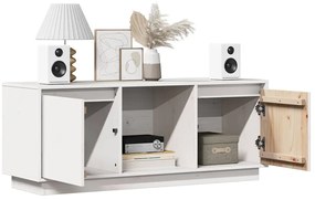 vidaXL Έπιπλο Τηλεόρασης Λευκό 110,5x35x44 εκ. από Μασίφ Ξύλο Πεύκου