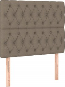 vidaXL Κρεβάτι Boxspring με Στρώμα Taupe 90x190 εκ.Υφασμάτινο