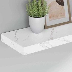 vidaXL Ράφι Τοίχου Επιτοίχιο 4 pcs Λευκό Μάρμαρο 60 x 23 x 4 εκ.