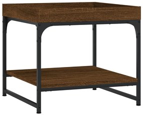 vidaXL Τραπεζάκι Σαλονιού Καφέ Δρυς 49,5x49,5x45εκ. Επεξεργ. Ξύλο