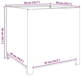 Ζαρντινιέρα Κήπου Ανθρακί 50x50x50 εκ. από Ατσάλι - Ανθρακί