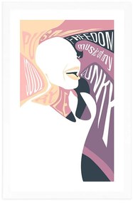 Αφίσα με παρπαστού Γυναίκα με αφιέρωση σε απαλά χρώματα - 20x30 white