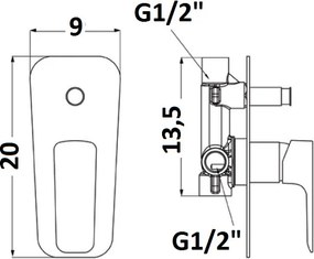 Orabella Step 10172 Chrome - Μικτης εντοιχισμού 2 εξοδων
