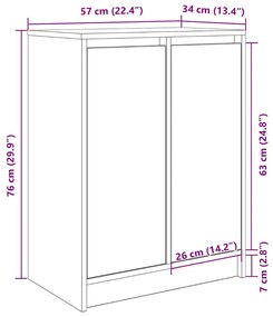 Παπουτσοθήκη Γκρι Σκυροδέματος 57x34x76 εκ. Επεξεργασμένο Ξύλο - Γκρι