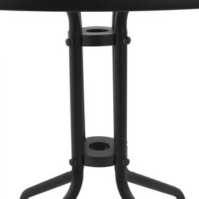 Τραπέζι LIMA Μεταλλικό Γκρί με Γυάλινη Επιφάνεια Φ70x70Υ εκ. 70x70x70 εκ.