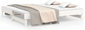 vidaXL Καναπές Κρεβάτι Συρόμενος Λευκός 2x(75x190) εκ. από Μασίφ Πεύκο