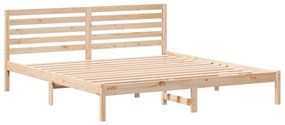 vidaXL Σκελετός Κρεβατιού Καφέ 200 x 200 cm Συμπαγές ξύλο πεύκου