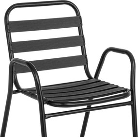 Τραπεζαρία Vergo-Sussie pakoworld μαύρο μέταλλο Φ60x70εκ