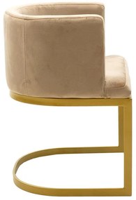 Πολυθρόνα Viv βελούδο μπεζ-χρυσό 52x56x71εκ 53x51x71 εκ.