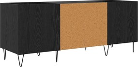 vidaXL Ντουλάπι δίσκων βινυλίου με ράφι Μαύρη Οξυά 121 x 38 x 48 cm