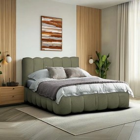 Επενδυμένο Κρεβάτι Romeo Fylliana Μόκα Διπλό 160x200 εκ. 185x203x115 εκ.