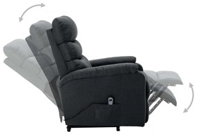 vidaXL Πολυθρόνα με Ανύψωση Σκούρο Γκρι Υφασμάτινη