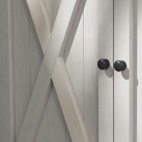 Outsunny Ξύλινο ντουλάπι αποθήκευσης με 2 πόρτες, υπόστεγο εργαλείων με ασφαλτόστρωτη στέγη, 110 x 55 x 117 cm, Ανοιχτό Γκρι