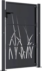 vidaXL Πόρτα Κήπου Ανθρακί 100x125 εκ. Σχέδιο Χαλυβδόφυλλου