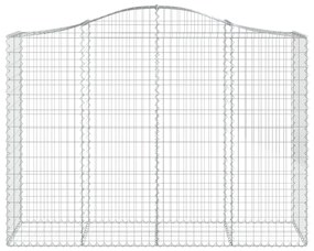 Συρματοκιβώτιο Τοξωτό 200x50x140/160εκ. από Γαλβανισμένο Χάλυβα - Ασήμι