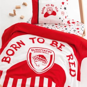 Σεντόνια Κούνιας (Σετ) Palamaiki Olympiacos BC8 Κόκκινο ΜΕ ΛΑΣΤΙΧΟ 70x170+15