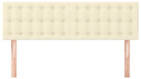 vidaXL Κεφαλάρια Κρεβατιού 2 τεμ. Κρεμ 72x5x78/88 εκ. Συνθετικό Δέρμα