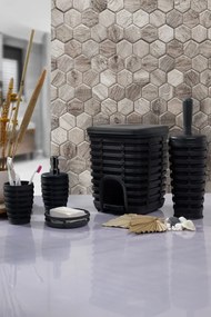 Stewehome Σετ μπάνιου 5 τεμαχίων από πλαστικό Γκρι 8x20 cm