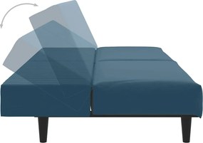 vidaXL Καναπές Κρεβάτι Διθέσιος Μπλε Βελούδινος
