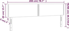 vidaXL Κεφαλάρι Κρεβατιού LED Λευκό 200x5x78/88 εκ. Συνθετ. Δέρμα