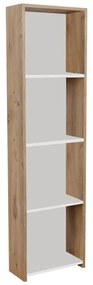 Βιβλιοθήκη Courtnai oak-λευκό μελαμίνης 40x19.5x170εκ 40x19.5x170 εκ.