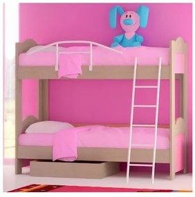 SarrisBros  Παιδικό Κρεβάτι Κουκέτα για Στρώμα 90x190cm Δρυς Ροζ BEST-101109