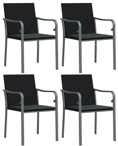 vidaXL Σετ Τραπεζαρίας Κήπου 5 τεμ. Συνθ. Ρατάν / Ατσάλι με Μαξιλάρια