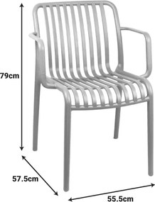 Πολυθρόνα Zoi pakoworld pp cappuccino 55.5x57.5x79εκ