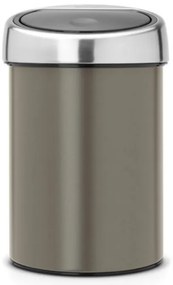 Brabantia Touch Bin 647215, 3 L, Ομαλό και αθόρυβο άνοιγμα, Επίτοιχη τοποθέτηση, Γκρι