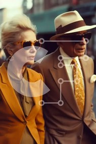 Intra Συλλεκτικό Ξύλινο Παζλ Plywood 4mm - Κομψό ζευγάρι με καφέ τσάντες και γυαλιά ηλίου Σε Ξύλινο Κουτί - Διαστάσεις Puzzle: 10x10 cm – 25 κομμάτια