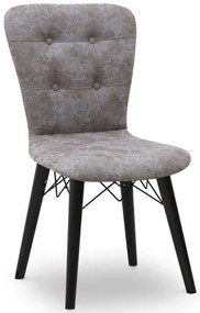 Καρέκλα Τραπεζαρίας Palmira 0222813 47x44x88cm Grey-Black Ξύλο,Ύφασμα