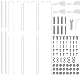 vidaXL Κήπος Φράχτης με Στεφάνι Λευκό 3,4x1,5 μ ΜSteel