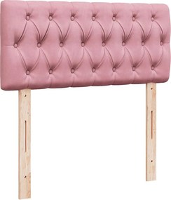 vidaXL Κρεβάτι Boxspring με Στρώμα Ροζ 100x200 εκ. Βελούδινο