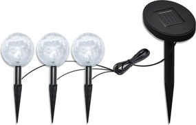 vidaXL Φωτιστικά Ηλιακά Μπάλα LED 3 τεμ. με Στηρίγματα &amp; Ηλιακό Πάνελ