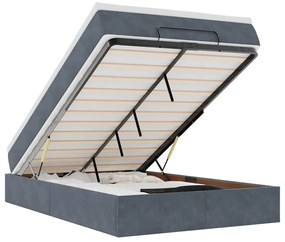 vidaXL Οθωμανικό κρεβάτι με στρώμα σκούρο γκρι 120x190 cm Velvet