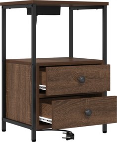 vidaXL Κομοδίνο Καφέ δρυς 40 x 31 x 60 εκ. Επεξεργασμένο ξύλο
