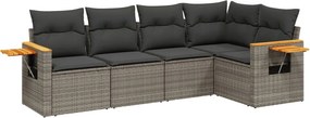 vidaXL Patio Sofa Set 5-θέσια Grey