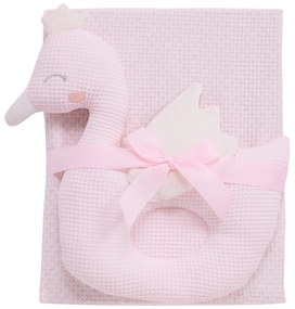 Κουβέρτα Πικέ Αγκαλιάς (75x100) + Λούτρινο Das Home Baby 4956 Pink