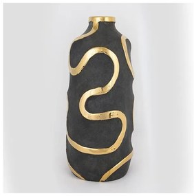 Βάζο Κεραμικό Γκρι &amp; Χρυσό 19.5x19.5x45cm 752-20136 Estheti-752-20136-Χρυσό 752-20136