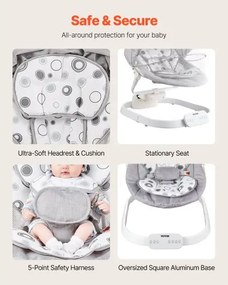 VEVOR Baby Swing for Infants 3 Speeds 3 Seat Positions Remote Control Bluetooth