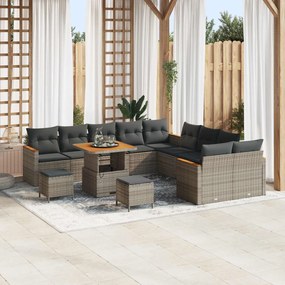 vidaXL Σετ Καναπέ Κήπου 13 pcs Γκρι συνθετικό ρατάν
