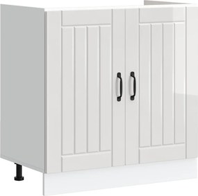 vidaXL Ντουλάπι βάσης νεροχύτη "Lucca" High Gloss White